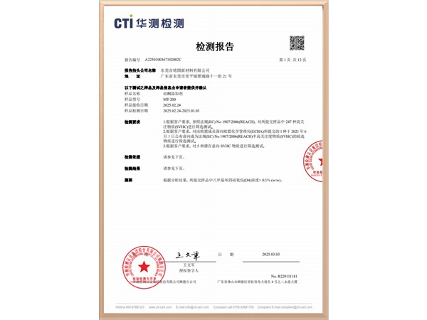 A2250100367101003C硅酮添加劑檢測報告